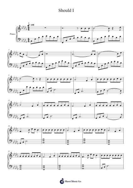 Should I Sheet Music by Félix Cloutier-Artiwat-Arr.Drylie