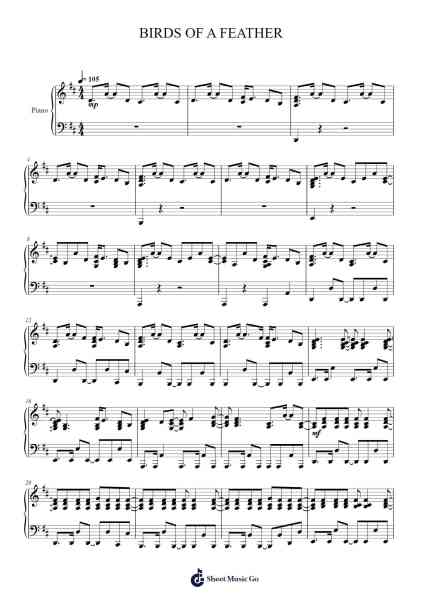 BIRDS OF A FEATHER Sheet Music by Billie Eilish-Arr.Latnon Yonngpold