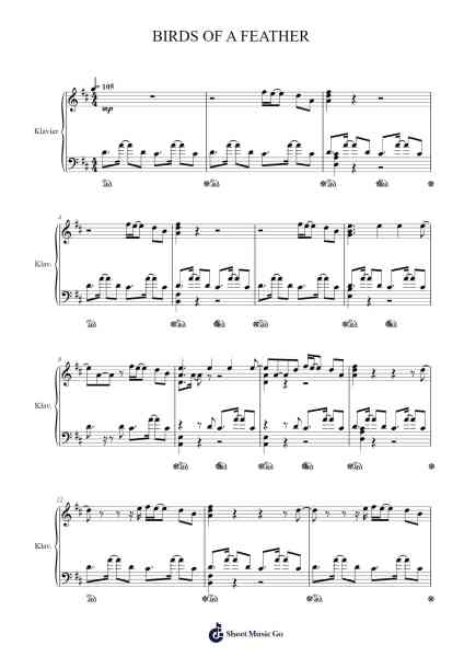 BIRDS OF A FEATHER Sheet Music by Billie Eilish-Arr.Malke Wordby