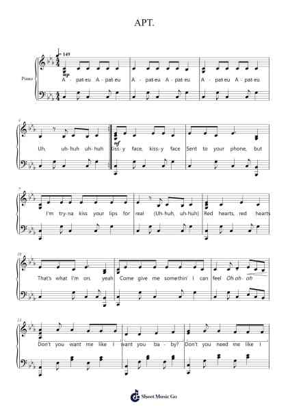 APT. Sheet Music by ROSÉ, Bruno Mars-Arr.Jamesstone