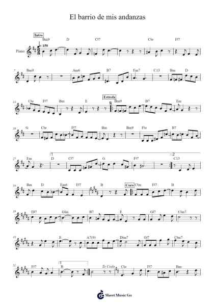 El barrio de mis andanzas Sheet Music by Ricardo Cepeda-Arr.Simpdre