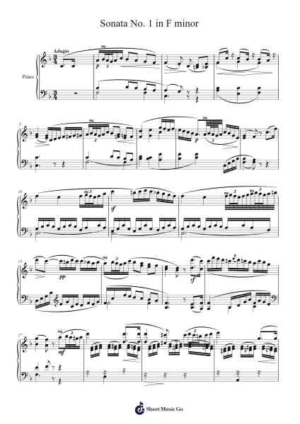 Sonata No. 1 in F minor Sheet Music by Ludwig van Beethoven-Arr.Hula