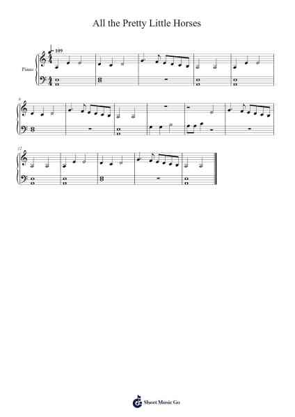 All the Pretty Little Horses Sheet Music by Folk Song-Arr.Davebel