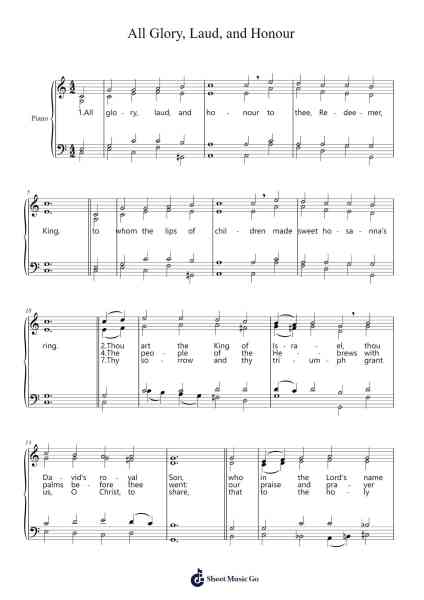 All Glory, Laud, and Honour Sheet Music by J.S. Bach-Arr.Junegia Wato