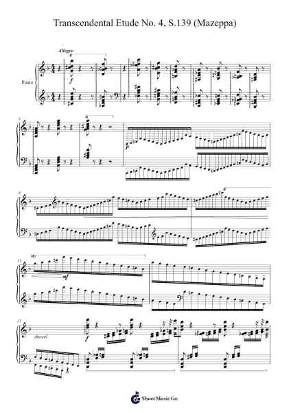 Transcendental Etude No. 4 in D Minor, S.139 "Mazeppa" Sheet Music by Franz Liszt-Arr.Jeffhy Lionelmatt