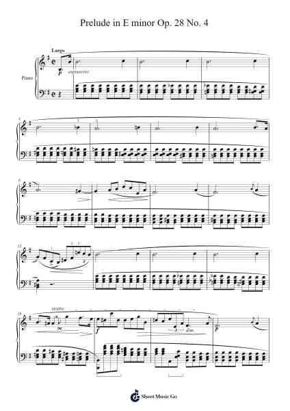 Prelude in E Minor, Op. 28, No. 4 Sheet Music by Frédéric Chopin-Arr.Hosy