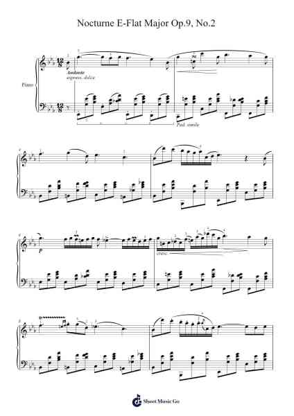 Nocturne in E-Flat Major, Op. 9, No. 2 Sheet Music by Frédéric Chopin-Arr.Paggai Noelsay