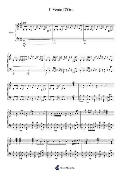 Il Vento D'Oro (Golden Wind) Sheet Music by Yugo Kanno-Arr.Jonqy Keyreed
