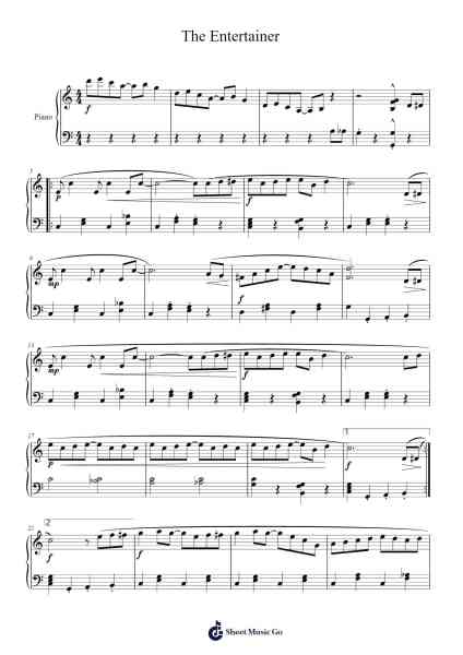 The Entertainer – Scott Joplin (Easy Piano) Sheet Music by Scott Joplin-Arr.Watloise Fredgee