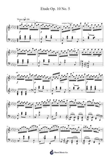 Etude Op. 10 No. 5 in G Major "Black Keys" Sheet Music by Frédéric Chopin-Arr.Joanbar Crichniel