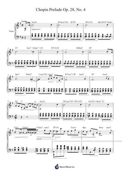 Chopin Prelude Op. 28, No. 4 樂譜由 Frederic Chopin - 編曲 Huttbins