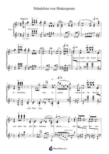 Ständchen von Shakespeare Sheet Music by Franz Liszt-Arr.Everkeith Abters