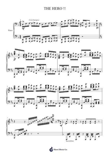 THE HERO !! Sheet Music by KANA-BOON-Arr.Rosjay Sibylgale