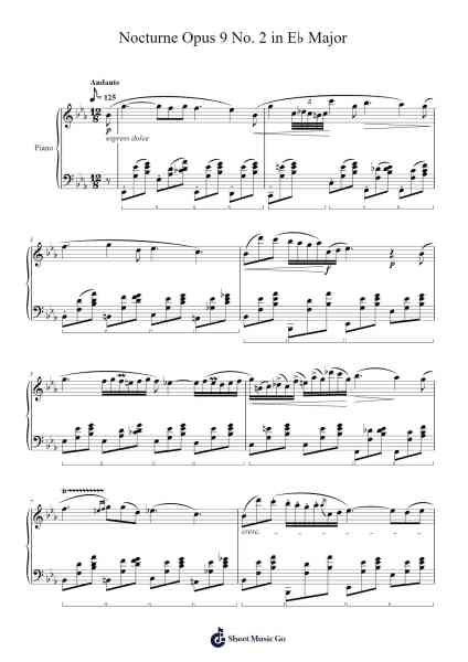 Nocturne Opus 9 No. 2 in E♭ Major Sheet Music by Frédéric Chopin-Arr.Lener