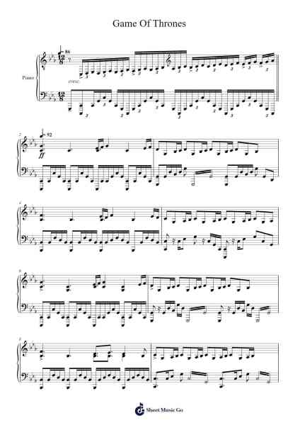 Game Of Thrones 樂譜由 Ramin Djawadi - 編曲 Beerthune
