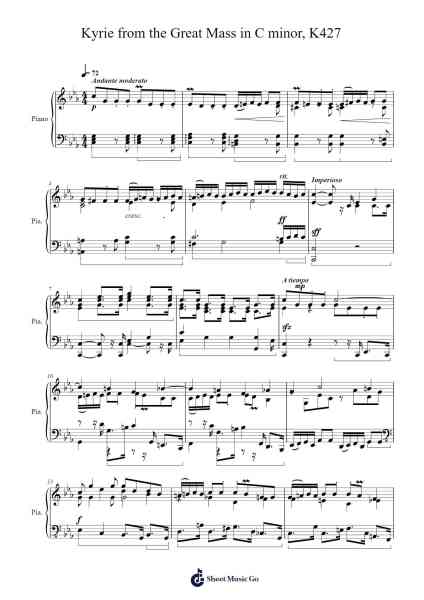 Kyrie from the Great Mass in C minor, K427 Sheet Music by Wolfgang Amadeus Mozart-Arr.Jendine