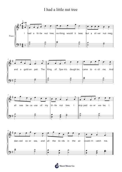 I had a little nut tree Sheet Music by Misc Children-Arr.Relip