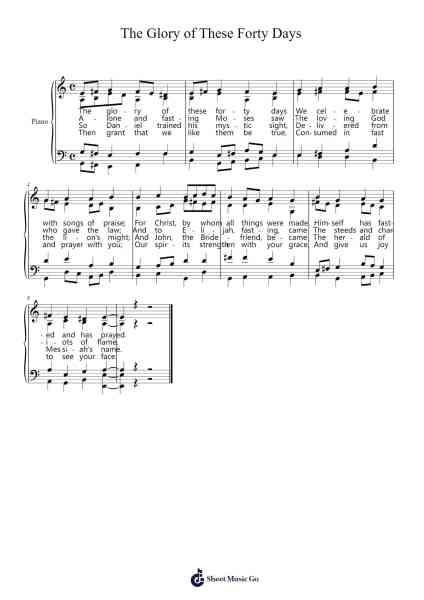 The Glory of These Forty Days Sheet Music by J.S. Bach-Arr.Lener