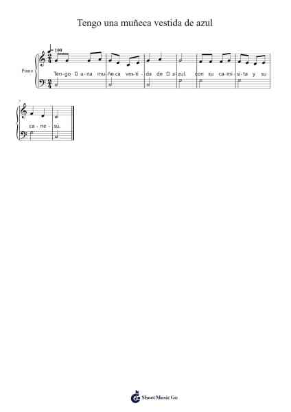 Tengo una muñeca vestida de azul Sheet Music by Misc Traditional-Arr.Cottout