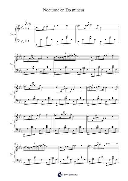 Nocturne in C minor Sheet Music by Frédéric Chopin-Arr.Joanreade Annlus