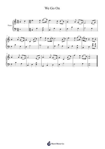 We Go On 樂譜由 Walt Disney World Resort Millennium celebration - 編曲 Yedpont