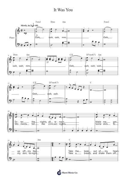 It Was You Sheet Music by Norah Jones-Arr.Chilflower