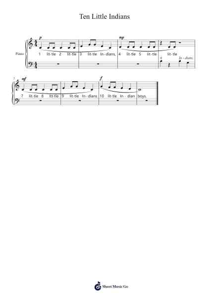 Ten Little Indians Sheet Music by Cotis-Arr.Priestvy