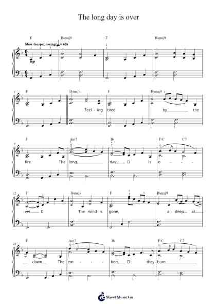 The long day is over Sheet Music by Norah Jones-Arr.Zimgus Jackfred