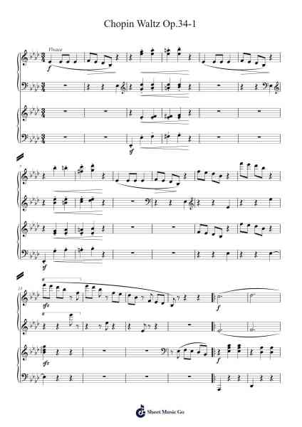 Waltz Op. 34 No. 1 in A-flat Major Sheet Music by Frédéric Chopin-Arr.Hula