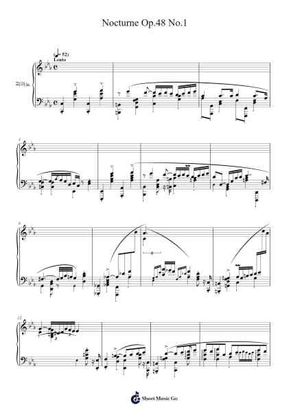 Nocturne Op. 48 No. 1 in C Minor Sheet Music by Chopin-Arr.Sonxe