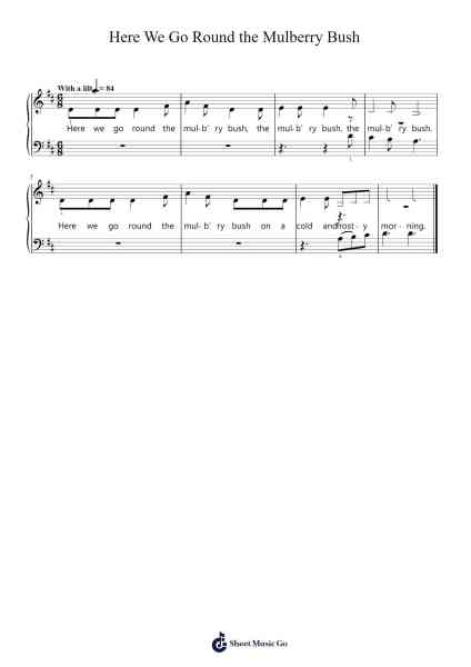 Here We Go Round The Mulberry Bush Sheet Music by Misc Traditional-Arr.Junechad