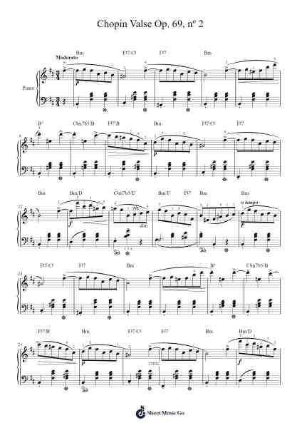 Waltz in B Minor, Op. 69, No. 2 Sheet Music by Frédéric Chopin-Arr.Sret