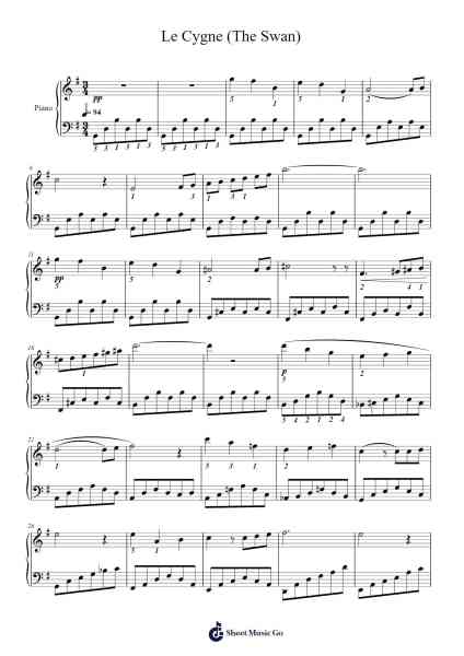 Le Cygne (The Swan) Sheet Music by Saint-Saëns-Arr.Bowvice Chaboyd