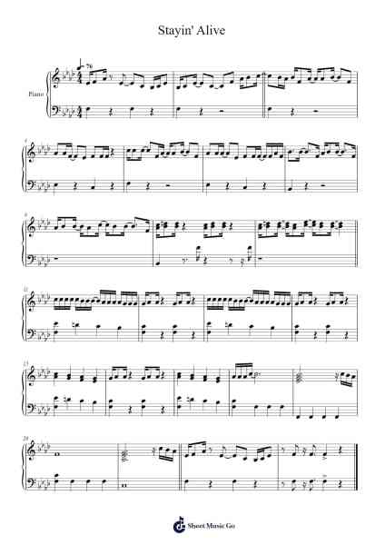 Stayin' Alive Sheet Music by Bee Gees-Arr.Hulclark