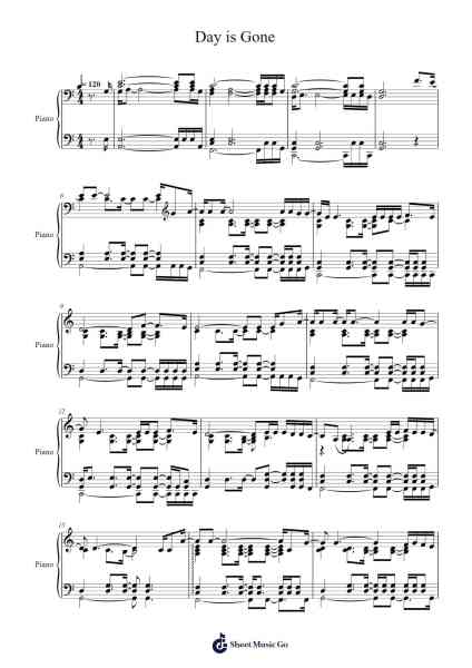 Day is Gone Sheet Music by Noah Gundersen/The Forest Rangers-Arr.Fesey Elroyrian