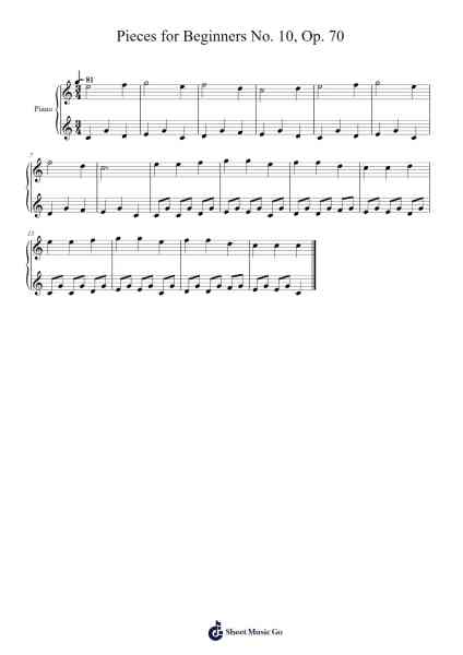 Pieces for Beginners No. 10, Op. 70 Sheet Music by Johann Hermann Berens-Arr.Conpiers