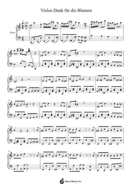 Vielen Dank für die Blumen Sheet Music by Udo Jürgens-Arr.Pagdrow Kathrin