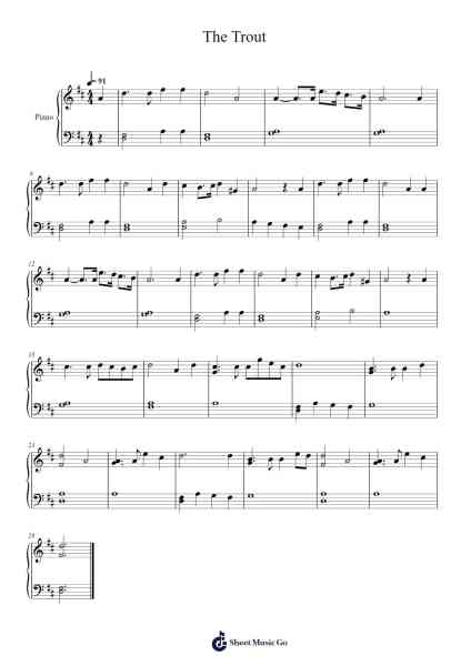 The Trout Sheet Music by Franz Schubert-Arr.Vanlett Hudrey