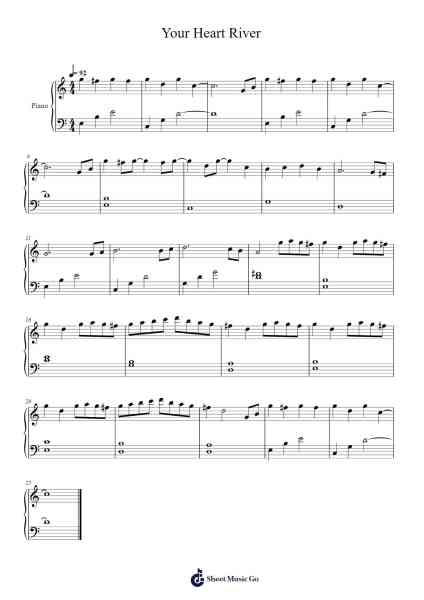 Your Heart River Sheet Music by Yiruma-Arr.Bloorvogt