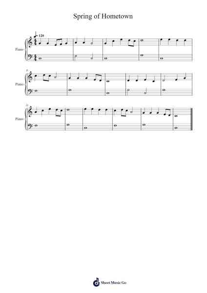 Spring of Hometown Sheet Music by Hong Nan-pa-Arr.Joeswift Mcyves