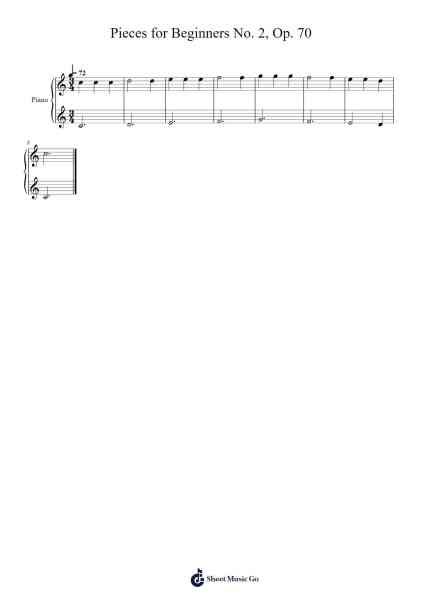 Pieces for Beginners No. 2, Op. 70 Sheet Music by Johann Hermann Berens-Arr.Yesea