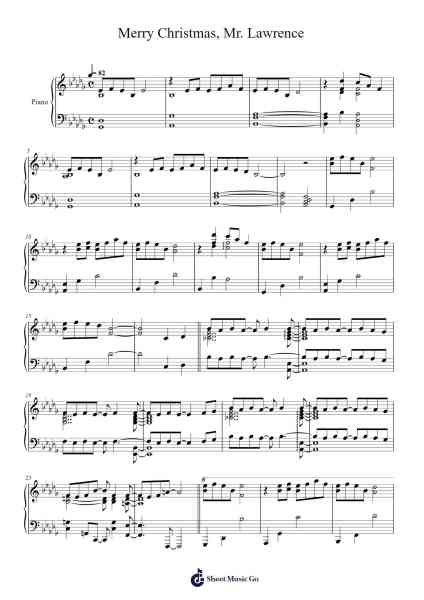 Merry Christmas, Mr. Lawrence Sheet Music by Ryuichi Sakamoto-Arr.Jonesrhys