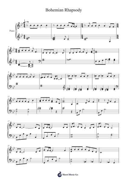 Bohemian Rhapsody Sheet Music by Queen-Arr.Quincis Egfox