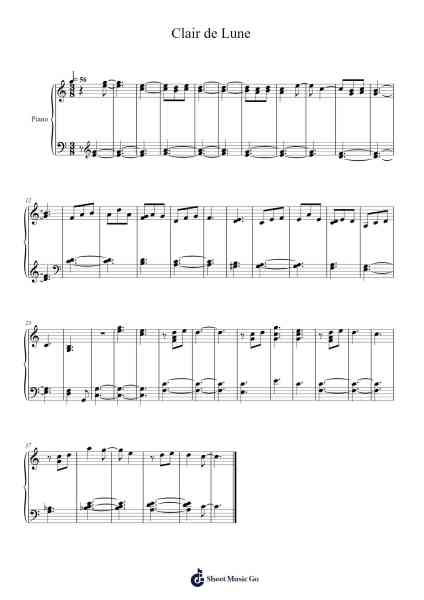 Clair de Lune Sheet Music by Claude Debussy-Arr.Quintle