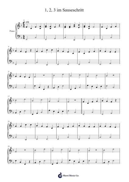1, 2, 3 im Sauseschritt Sheet Music by Detlev Jöcker-Arr.Fordtodd