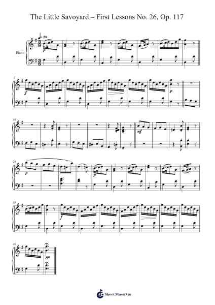 The Little Savoyard –First Lessons No. 26, Op. 117 Sheet Music by Cornelius Gurlitt-Arr.Trollstal