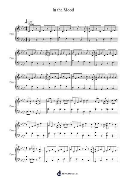 In the Mood Sheet Music by Glenn Miller-Arr.Woodthorne Rylee