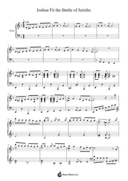 Joshua Fit the Battle of Jericho Sheet Music by Spiritual-Arr.Gardi Clairero