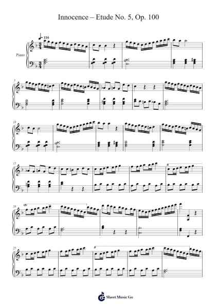 Innocence – Etude No. 5, Op. 100 Sheet Music by Friedrich Burgmüller-Arr.Gekeith Fordkiel