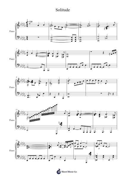 Solitude Sheet Music by Duke Ellington-Arr.Mollwalsh Dinions